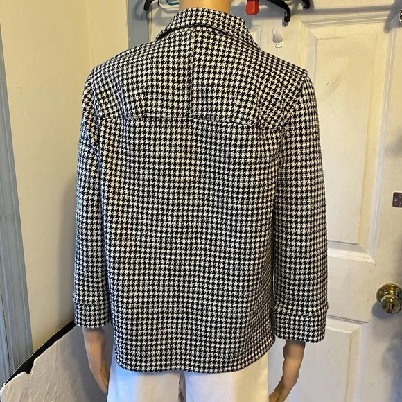 Charter Club Classy Houndstooth Jacket Blazer Black White Check Lady Sz S Career - Picture 8 of 8